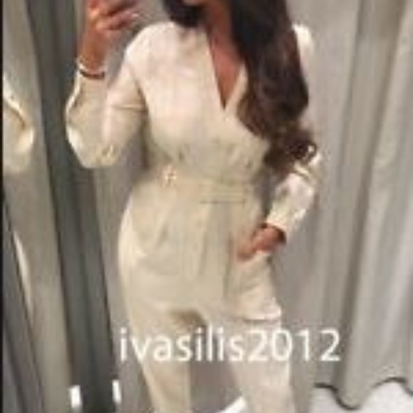 zara long belted jumpsuit